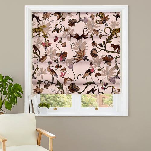Floral Pink M2M - Exotic Wildlings Blush Made to Measure Roman Blinds furn.