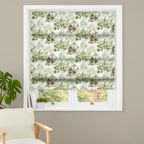 Floral Green M2M - Sycamore Sage Made to Measure Roman Blinds Evans Lichfield