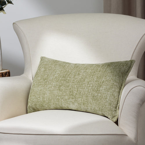 Plain Green Cushions - Buxton Rectangular Cushion Cover Eucalyptus Evans Lichfield