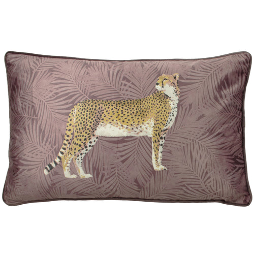 Animal Pink Cushions - Cheetah Forest Velvet Cushion Cover Blush Paoletti