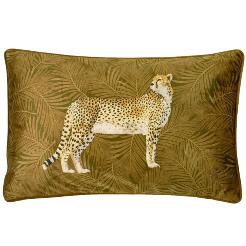 Animal Gold Cushions - Cheetah Forest Velvet Cushion Cover Gold Paoletti