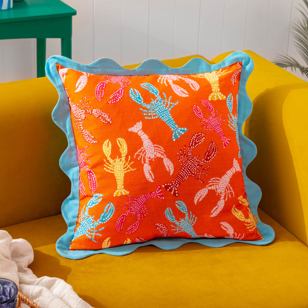Outdoor Pillow Aqua And Orange Throw Pillows Coastal Mosaic I