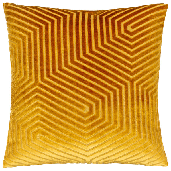 Evoke Gold Cut Velvet Cushion Cover Gold Cushions Paoletti furn