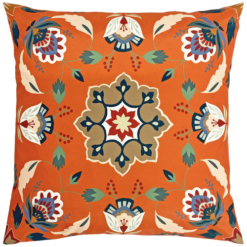 Floral Orange Cushions - Folk Flora Outdoor Cushion Cover Orange furn.