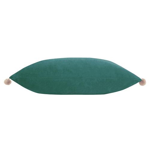 Plain Blue Cushions - Fiesta Velvet  Cushion Cover Duck Egg/Natural Paoletti