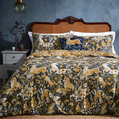 Animal Blue Bedding - Harewood British Animal 100% Cotton Duvet Cover Set Blue Paoletti