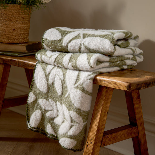 Hazel Green Woven Throw | Olive Throws | Wylder – Furn.com
