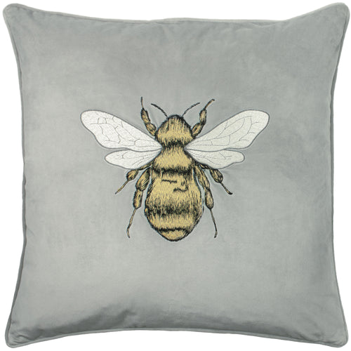 Animal Grey Cushions - Hortus Bee Cushion Cover Silver Grey Paoletti