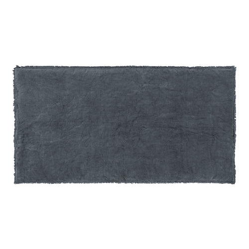 Plain Blue Bedding - Jaye Cotton Velvet Filled Bedspreads Slate Yard