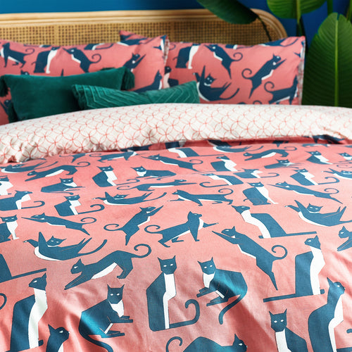 Animal Pink Bedding - Kitta Cats Duvet Cover Set Pink Watermelon furn.