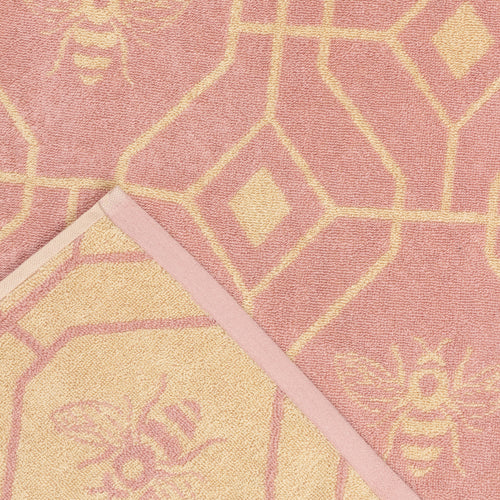Geometric Pink Bathroom - Bee Deco Geometric Jacquard Towels Blush furn.