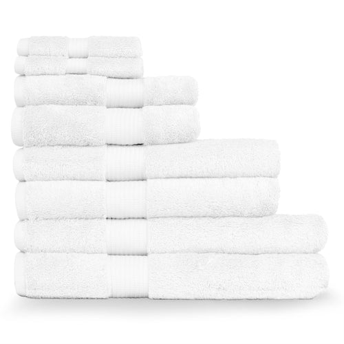 Plain White Bathroom - Cleopatra Egyptian Cotton Towels White Paoletti