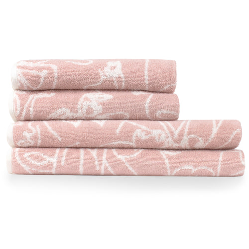 Abstract Pink Bathroom - Everybody Abstract Jacquard Towels Blush furn.