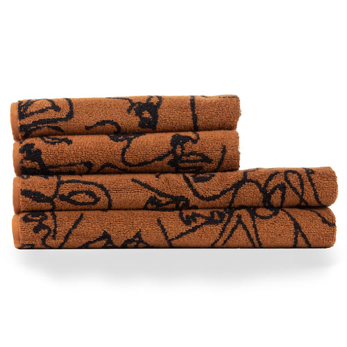 Abstract Red Bathroom - Everybody Abstract Jacquard Towels Pecan furn.