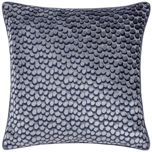 Spotted Blue Cushions - Lanzo Cut Velvet Piped Cushion Cover Dusk HÖEM