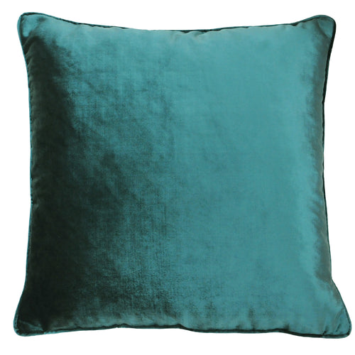Plain Green Cushions - Luxe Velvet Piped Cushion Cover Jadite Paoletti