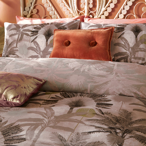 Jungle Pink Bedding - Malaysian Palm  Duvet Cover Set Blush furn.