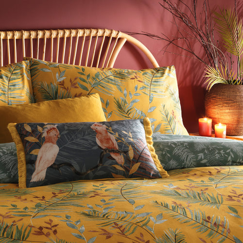 Jungle Yellow Bedding - Mazari  Exotic Jungle  Duvet Cover Set Mustard furn.
