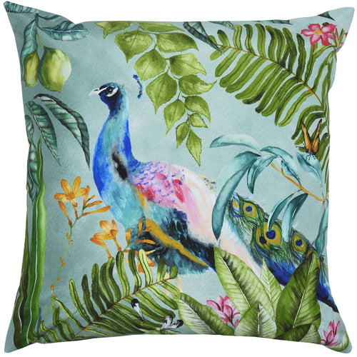Animal Blue Cushions - Peacock Outdoor Cushion Cover True Blue Evans Lichfield