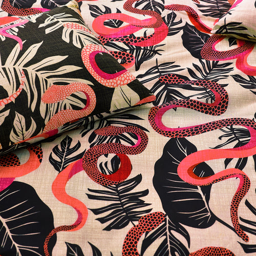 Animal Pink Bedding - Serpentine Tropical Duvet Cover Set Ruby Pink furn.