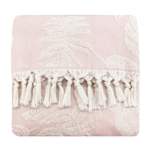 Jungle Pink Bathroom - Tropics Tasselled Bath/Beach Towels Blush furn.