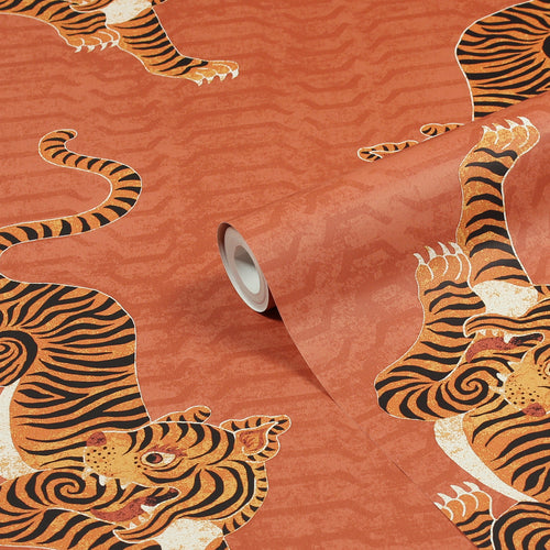 Global Orange Wallpaper - Tibetan Tiger  Wallpaper Coral furn.