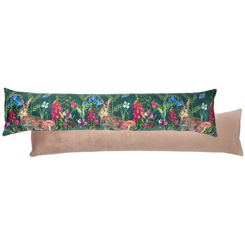 Animal Green Cushions - Willow Hare Draught Excluder Emerald/Taupe Wylder