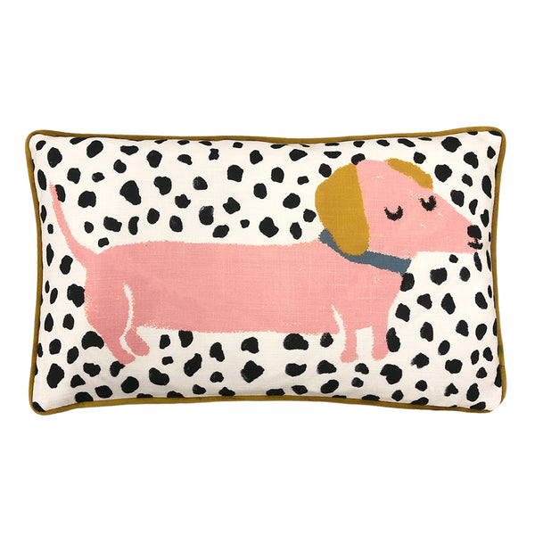 Woofers Pink Sausage Dog Cushion Cover Pink Cushions furn. furn