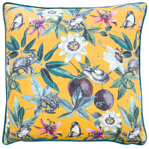 Floral Yellow Cushions - Wild Passion Creatures  Cushion Cover Yellow Wylder