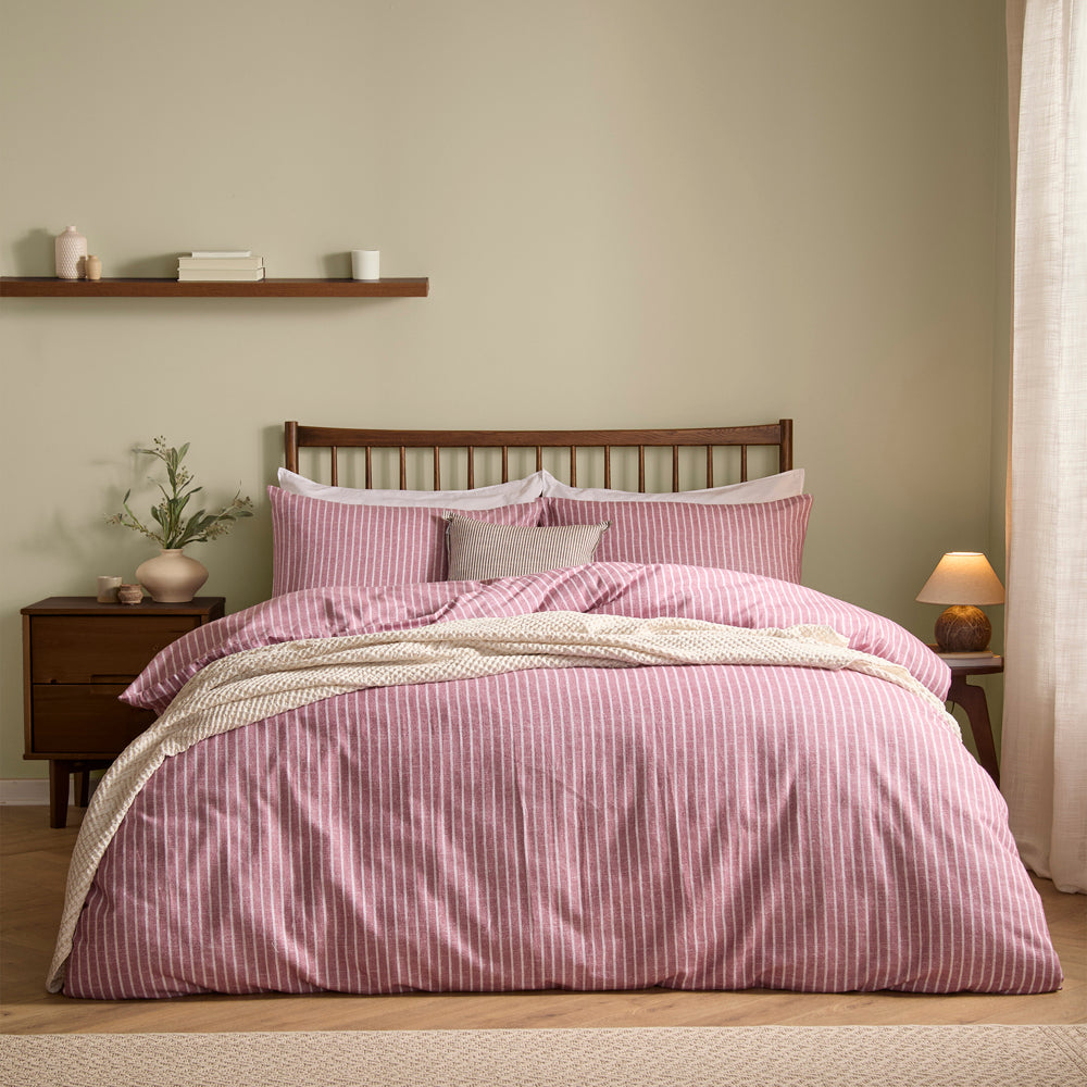 Striped Grey Bedding - Holme Stripe Brushed Cotton Duvet Cover Set Rosewood Yard