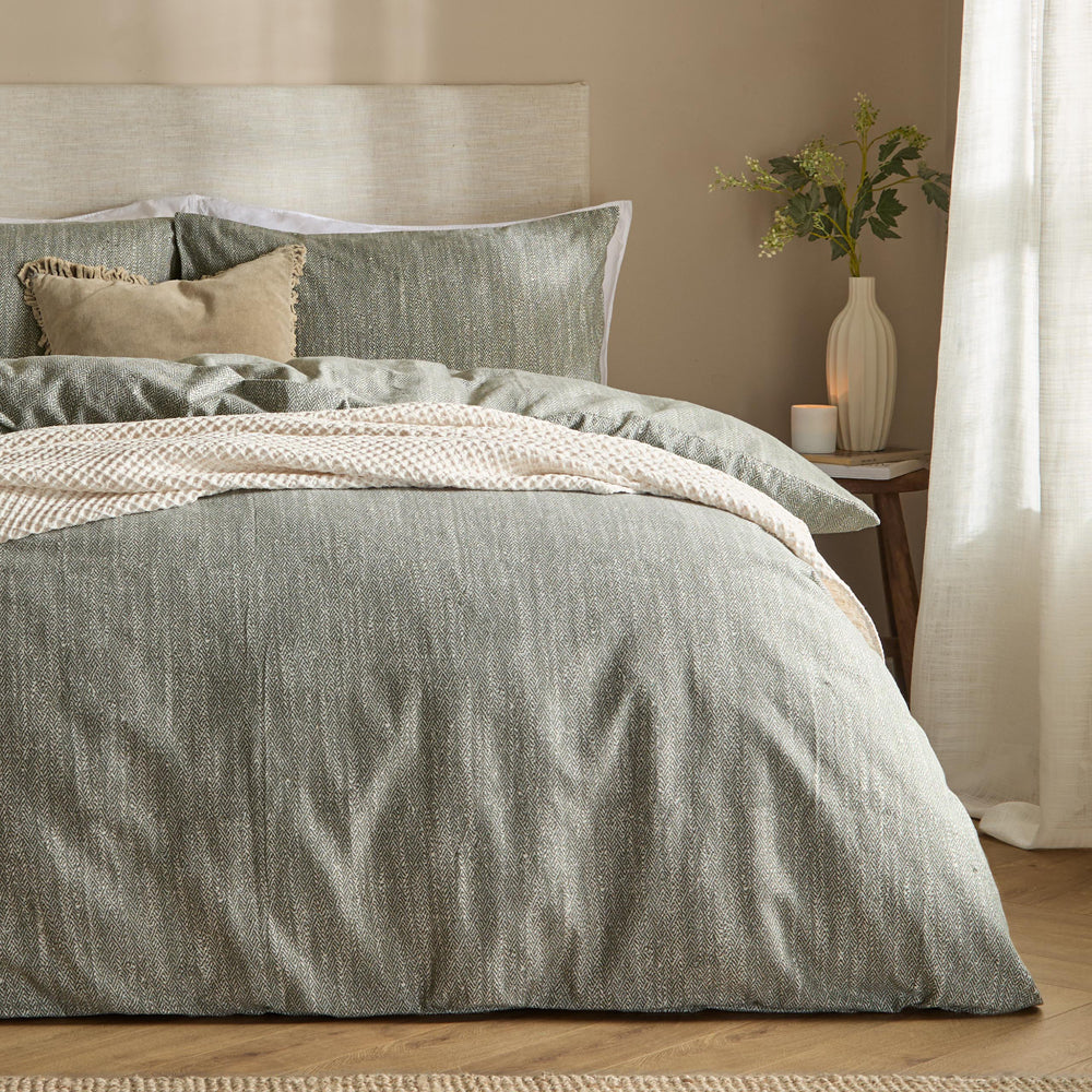 Harris Brushed Cotton Duvet Cover Set Olive