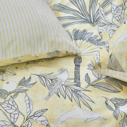 Jungle Yellow Bedding - Colony Palm Botanical Duvet Cover Set Yellow furn.