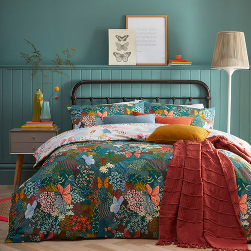 Floral Blue Bedding - Forage Floral Duvet Cover Set Teal furn.