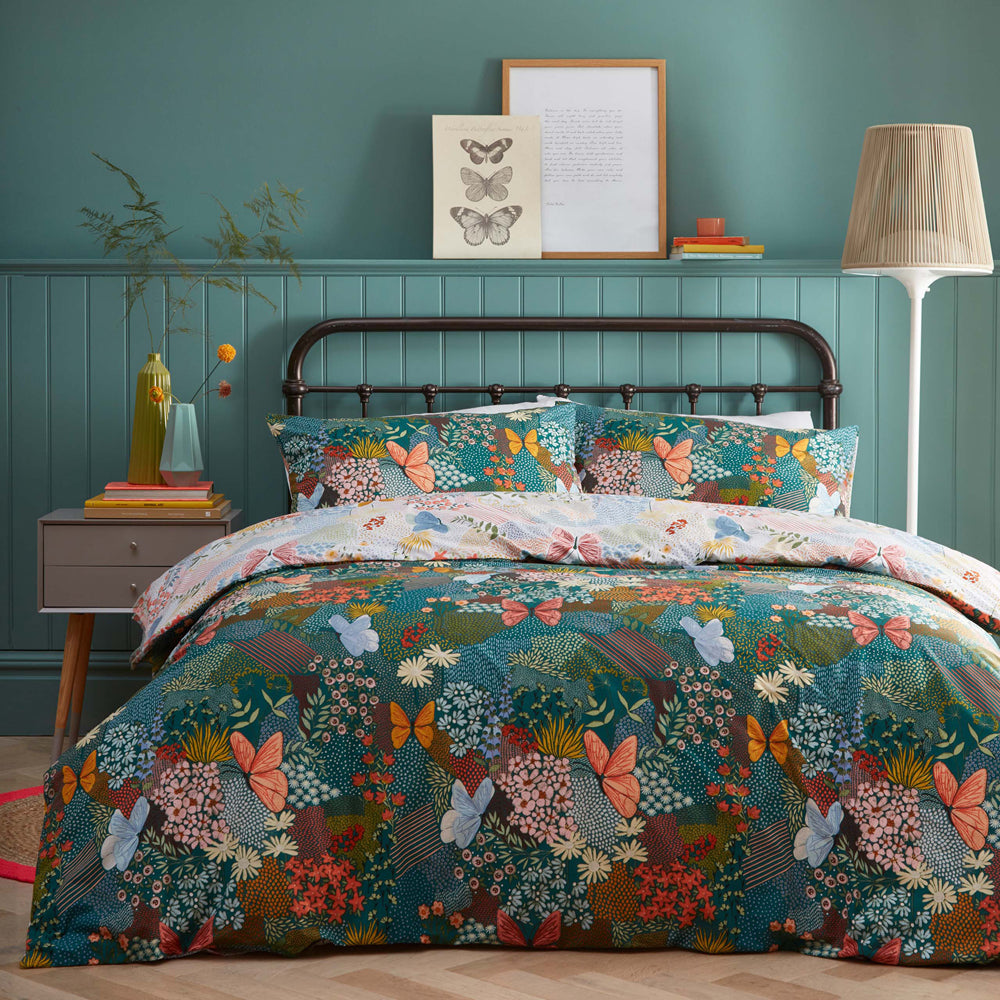 Forage Floral Duvet Cover Set Teal