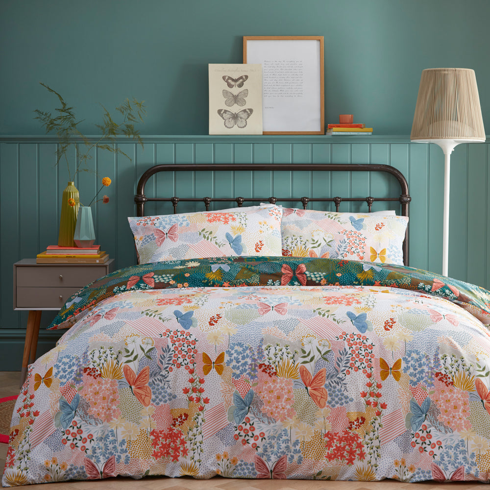 Forage Floral Duvet Cover Set Teal