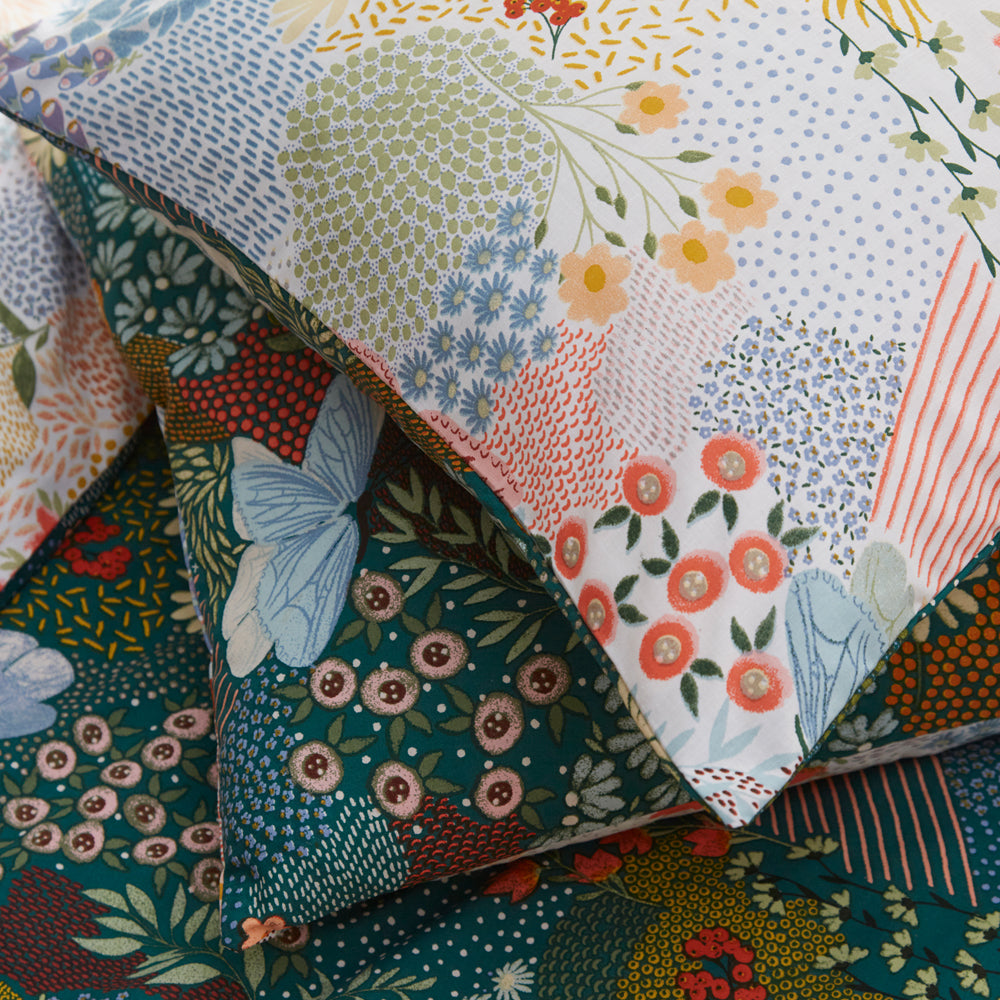 Forage Floral Duvet Cover Set Teal