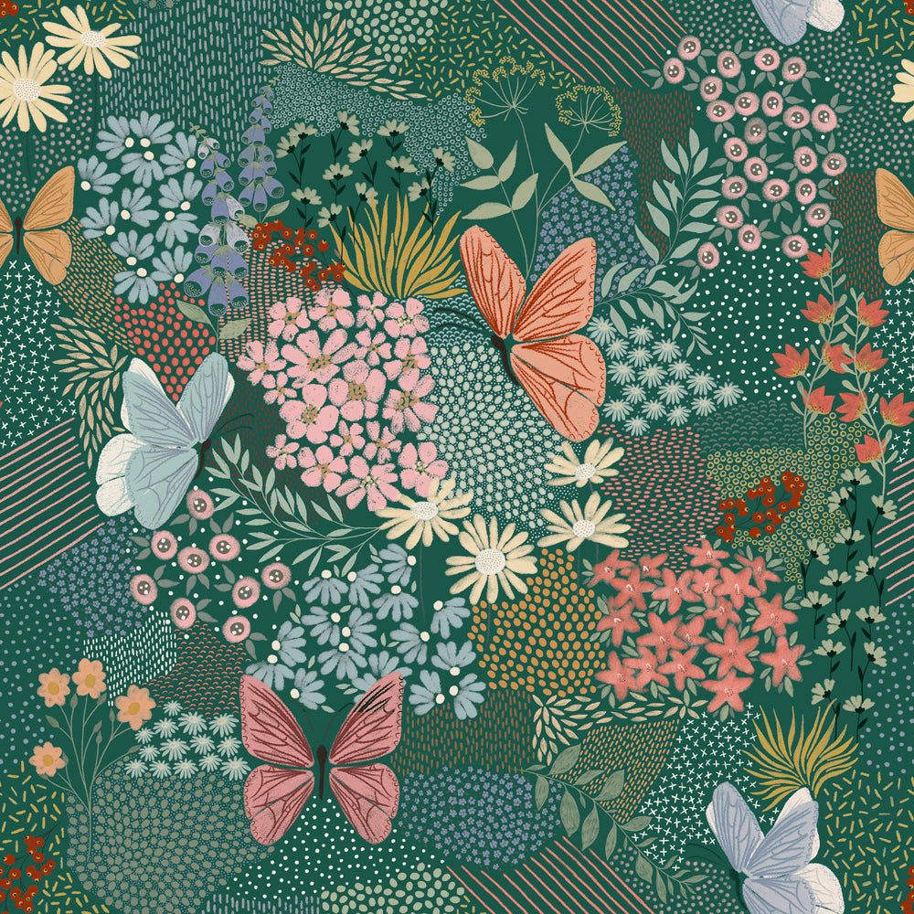 Forage Floral Duvet Cover Set Teal