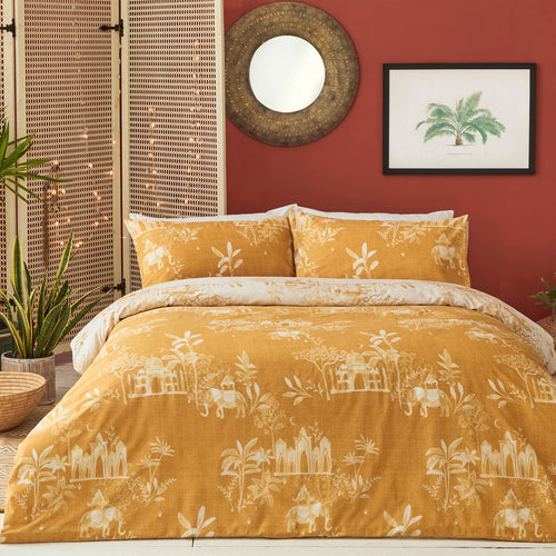 Animal Yellow Bedding - Jaipur Elephant Duvet Cover Set Ochre furn.