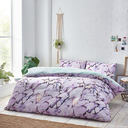 Abstract Purple Bedding - Marble  Duvet Cover Set Pastels Style Lab