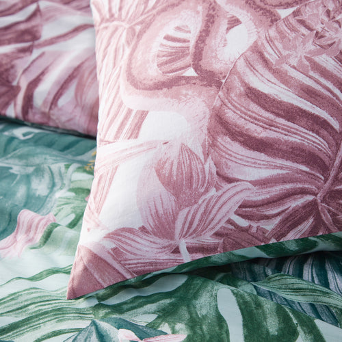 Jungle Green Bedding - Medinilla Tropical Duvet Cover Set Mint/Lilac furn.