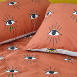 furn. Theia Abstract Eye Duvet Cover Set in Clay Pink