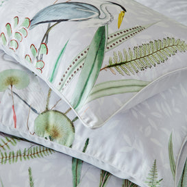 Paoletti Aaliyah Botanical Pillowcase Pair in White/Sage