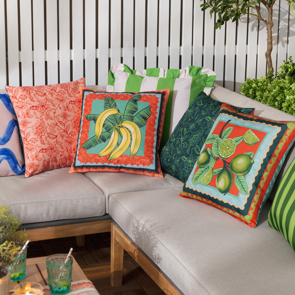 Anemone Bananas Printed Outdoor Cushion Multicolour