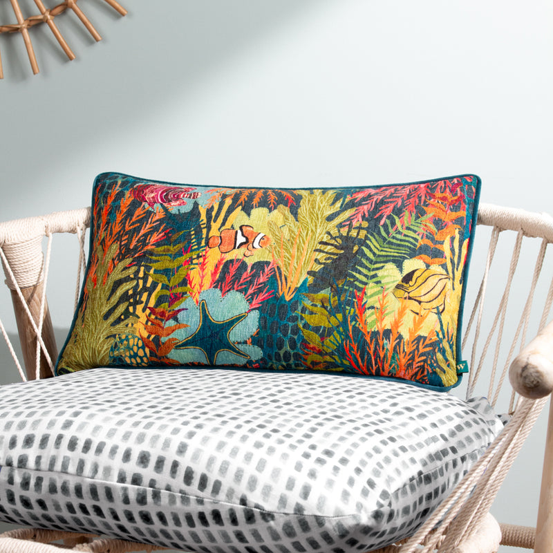 Animal Multi Cushions - Abyss Coral Bay Rectangular Cushion Cover Multicolour Wylder