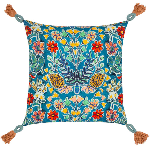 Floral Blue Cushions - Adeline Square Cushion Cover Blue Wylder