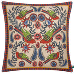 Wylder Akamba Mirrored Parrots Cushion Cover in Navy/Red