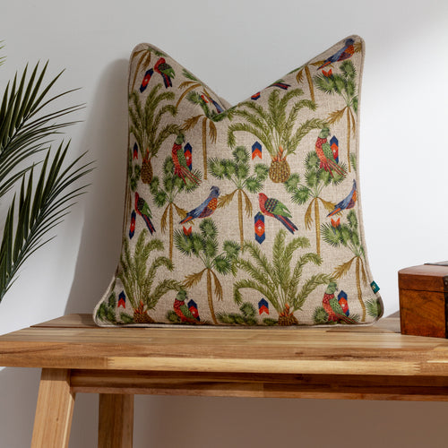 Animal Gold Cushions - Akamba Palm Trees Cushion Cover Olive Wylder