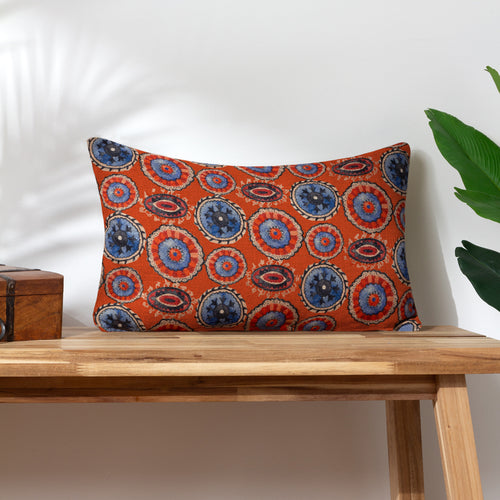 Global Orange Cushions - Akamba Tribal Rectangular Cushion Cover Tangerine Wylder