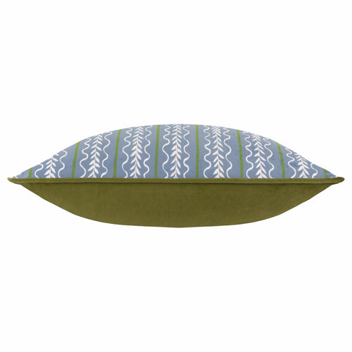 Striped Blue Cushions - Albera Stripe Piped Velvet Cushion Cover French Blue Wylder Nature