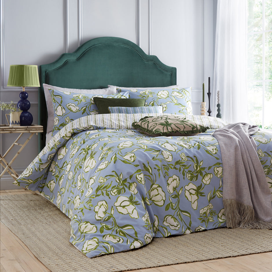 Albera Blue Floral Duvet Cover Set | French Blue Bedding | Wylder ...